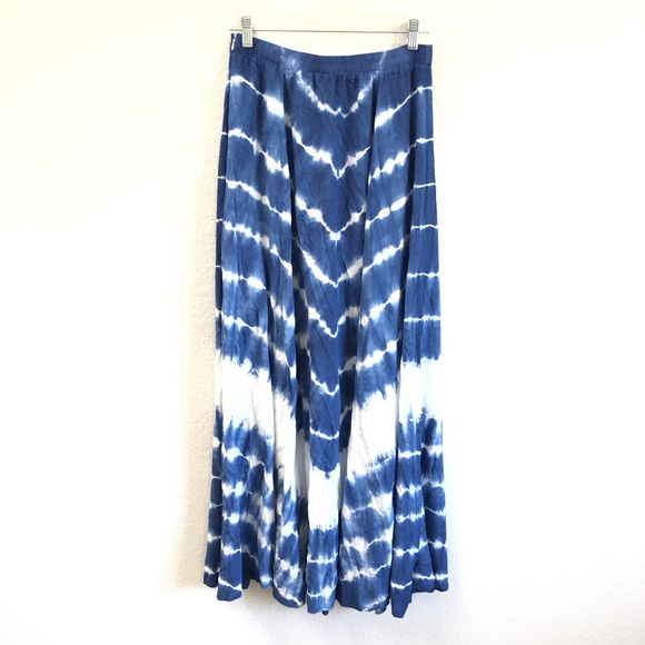 Lulus To Dye For Maxi Skirt Blue and White Boho - Picture 3 of 4
